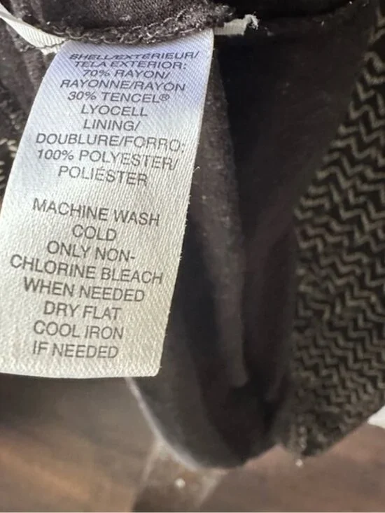 LOFT Black Cream Tribal Boho Jersey Cap Sleeve Dress Size M - Picture 4 of 6